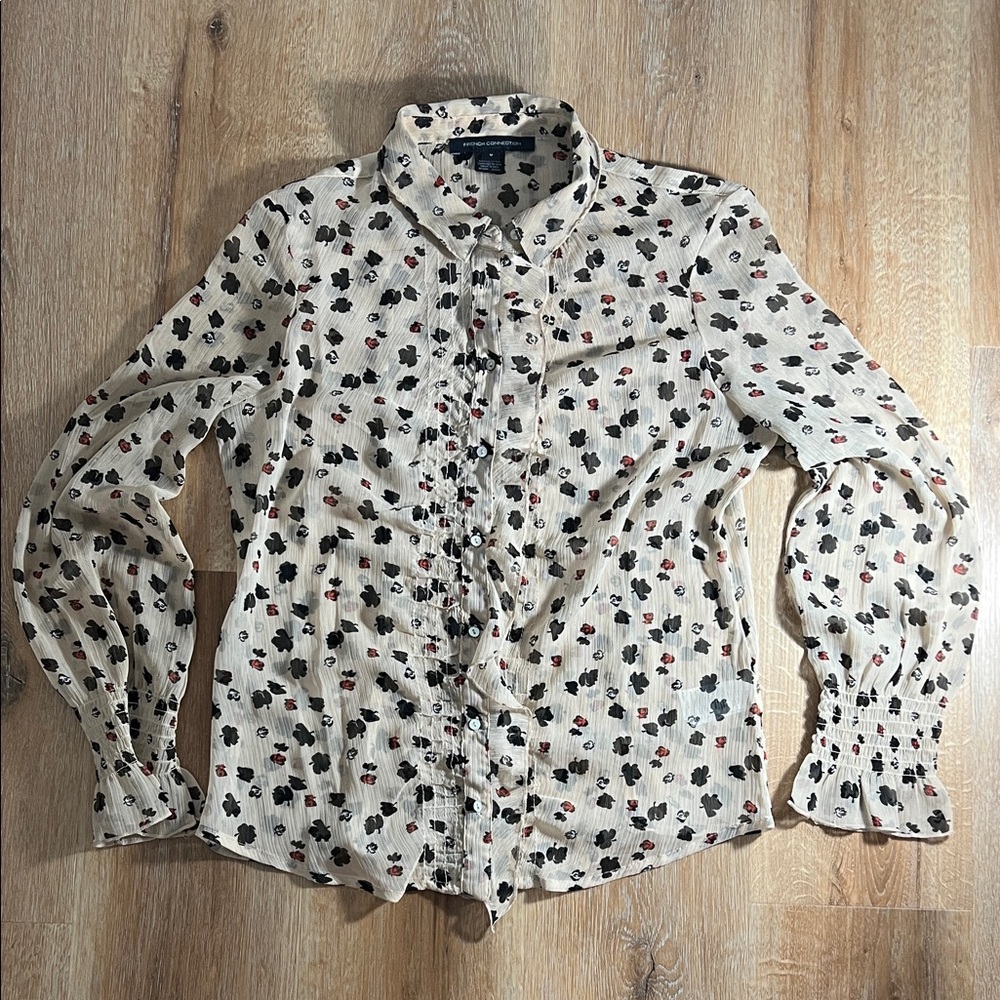 French Connection Semi-Sheer blouse, medium